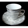 porcelain coffee cup saucer with electroplated gold